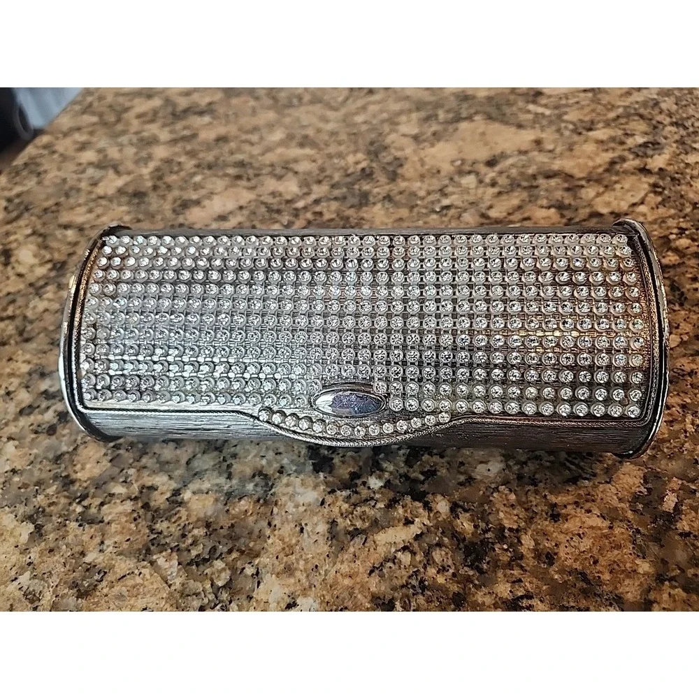 Vintage Hand-Held Burrito Gold Tone Rhinestones Clutch